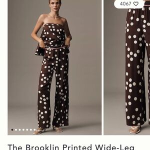 Anthropologie Brown Polka Dot Set